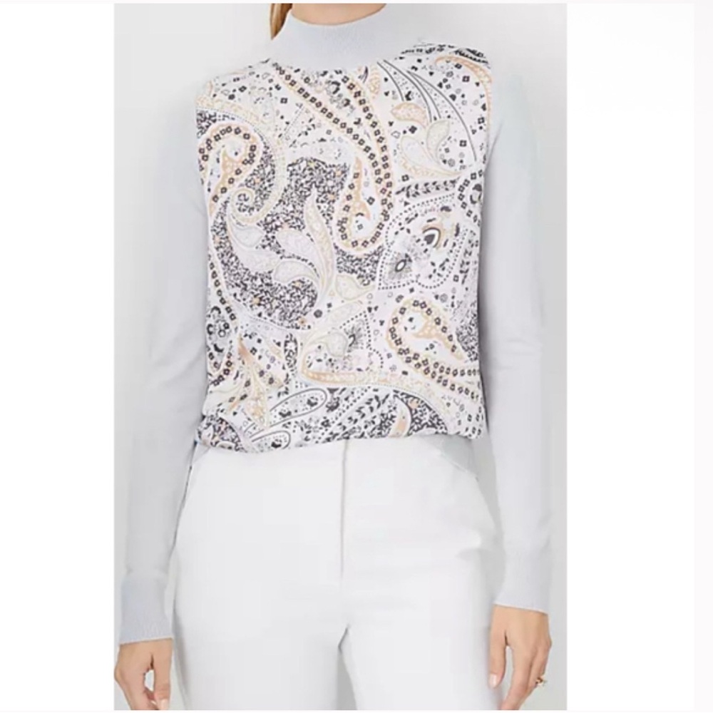 Silky front mockneck Turtleneck Sweater grey Xxs chic classic neutral minimalist